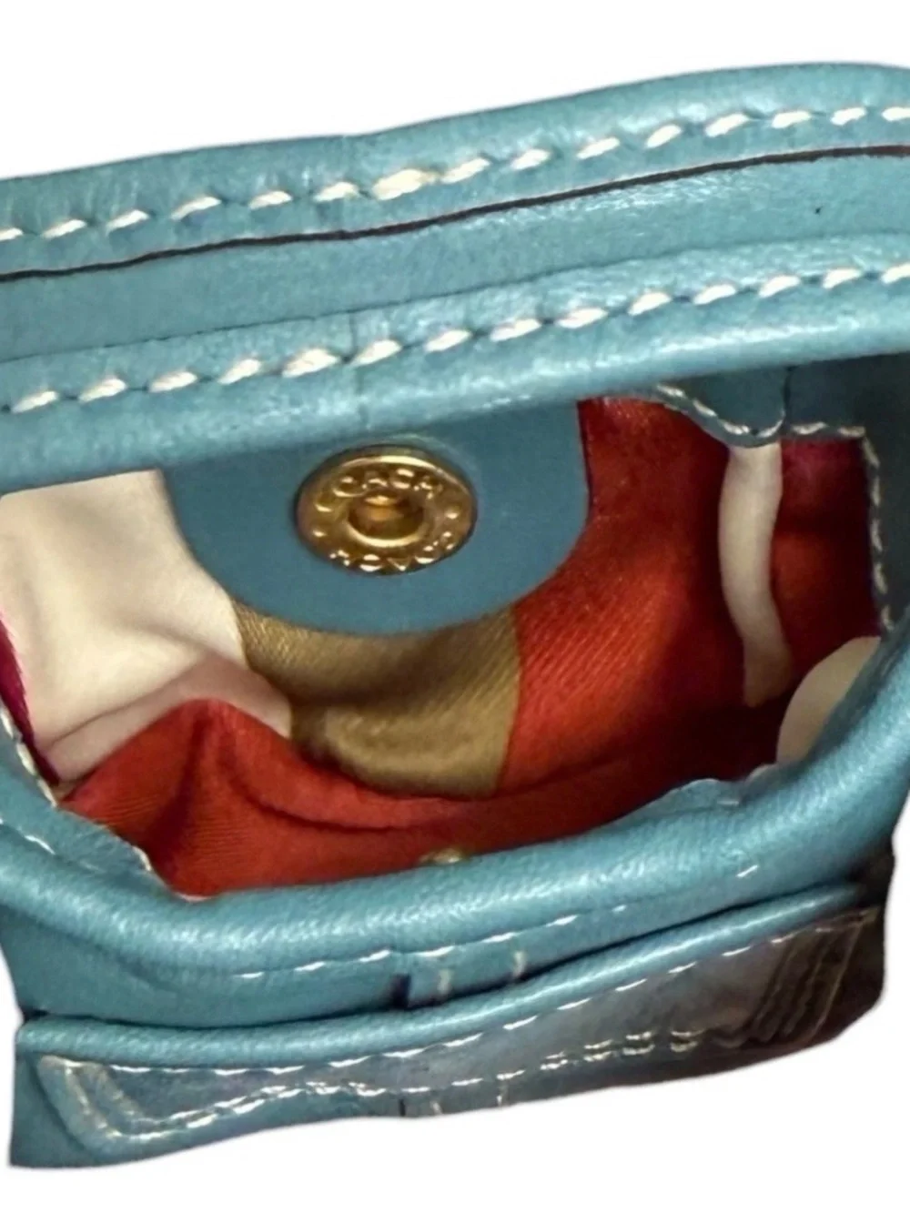 Vintage Coach Ergo Legacy Leather Teal Mini Hobo Bag Charm Keychain Keyring Rare